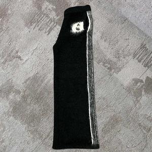 Suéter de Mohair de punto de pierna ancha de cintura alta Vintage personalizado, pantalones de chándal acampanados sueltos Unisex con cordón para hombres - Product Image 5