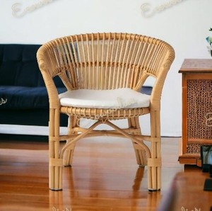 เก้าอี้หวายไม้ไผ่พร้อมที่เท้าแขนเก้าอี้สวนไม้ไผ่ธรรมชาติเก้าอี้ในร่มและกลางแจ้งดีไซน์ตามหลักสรีรศาสตร์ - Product Image 1