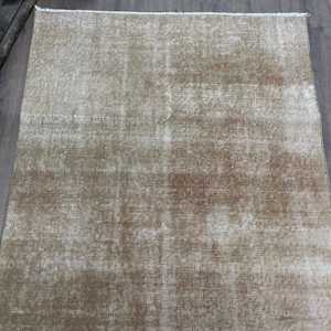 3.4x6.6 ft Rug, Turkish Vintage Rug, <b>Brown</b> <b>Wool</b> Rug - Product Image 4