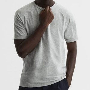 Venta al por mayor de camisetas de algodón peinado gris jaspeado para los hombres de peso pesado camiseta lisa con bordado de impresión personalizada 100% algodón - Product Image 2