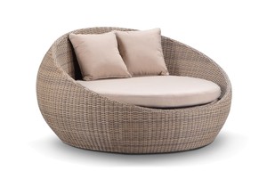 Tumbona redonda de ratán polivinílico de diseño especial para uso en la playa al aire libre, muebles de Villa y Hotel hechos en Vietnam, Económicos - Product Image 5