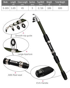 Canne à pêche spinning NOMADISM 1,65 m en fibre de carbone ultra-légère, action rapide, équipement pour la pêche au bar en mer, adultes, lacs, bateaux, moulinets, ruisseaux - Product Image 3