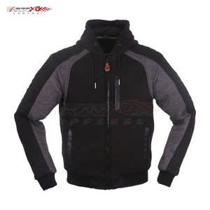 Heavy Duty Winter Fleece <b>Hoodie</b> <b>for</b> Men with <b>Biker</b> Look Windproof Front Panel Flame-Retardant Customizable - Product Image 1