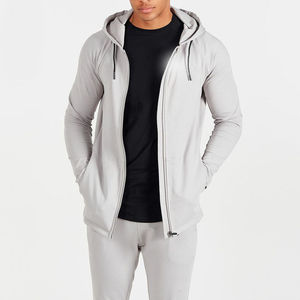 Professional Quality Men's Zip-up <b>Oversized</b> <b>Hoodie</b> Fashionable Sports <b>Long</b> Winter Plain Dyed Zipper Hoodies - Product Image 4