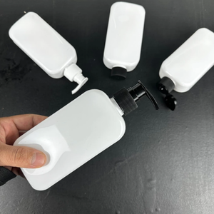 Bouteilles cosmétiques colorées personnalisées de luxe de 300ml Bouteille carrée personnalisée Bouteille de shampoing avec pompe à pression ou bouchon supérieur à rabat - Product Image 5