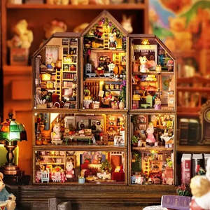 ชุดของเล่นไม้ DIY Maison De Poupe สำหรับเด็ก ชุดเฟอร์นิเจอร์จิ๋วเจ้าหญิง สำหรับเด็กผู้ชายเล่นบทบาทสมมติ พร้อมอุปกรณ์เสริมพลาสติก - Product Image 4