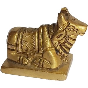 รูปปั้นสัตว์ทองเหลืองสำหรับตกแต่งบ้านและสำนักงานรูปปั้นของสะสมของจีนฮวงจุ้ย (วัว) - Product Image 1