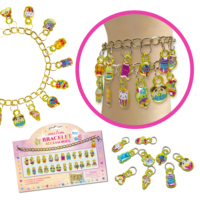 Accessoires de bracelet à breloques DIY pour fille, autocollant laser de haute qualité en PP synthétique, personnalisable, impression couleur 4C, doré