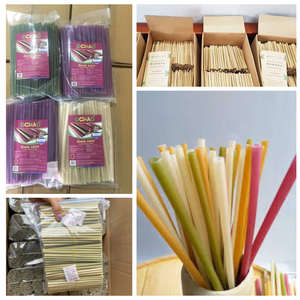 Venta al por mayor de pajitas naturales desechables hechas de hierba de bambú y harina de arroz, pajitas biodegradables ecológicas para beber - Product Image 6