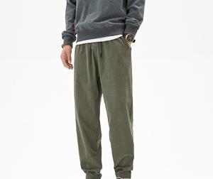 Pantalon en coton à la mode pour hommes pantalon de ville personnalisé avec taille élastique ensemble de pantalons de survêtement de coupe ample vente en gros style décontracté - Product Image 2