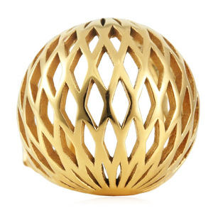 Pendientes de Acero Inoxidable Dorado de Alta Gama yunnique, Aros Redondos de Malla Hueca de Acero Inoxidable, Patrón Geométrico de 190 cm - Product Image 5