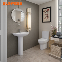 Toilette ronde Sunrise Space-Saving 550 mm |   Conception super compacte avec chasse d'eau sans rebord de 4,5/3 L