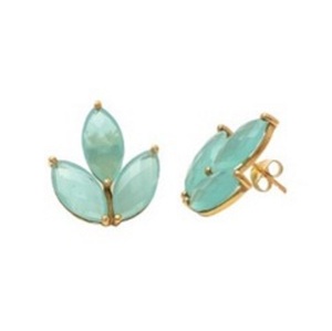 มาใหม่ Aqua Chalcedony พลอย925เงินสเตอร์ลิงมาร์คีส์รูปร่างต่างหู - Product Image 1