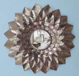 Miroir mural rond en fer doré moderne de luxe pour la décoration de la maison dans la salle de bain, la chambre à coucher, le salon - Product Image 2