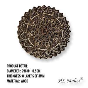 Om Mandala-Decoración de pared de madera, decoración de pared - Product Image 3