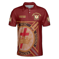 Personnaliser le nom du chapitre maçonnique chevaliers templiers franc-maçonnerie Polo de haute qualité sur mesure à manches courtes pour hommes