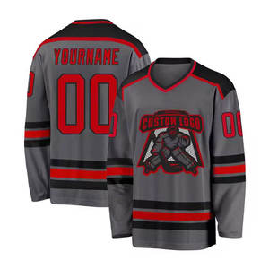 Custom High Quality 100% Polyester Breathable Quick Dry Ice <b>Hockey</b> Jersey Set with Sublimation Printing Custom Logo Team Name - Product Image 5