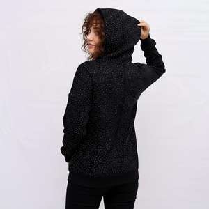 Sudadera con Capucha Personalizada con Pedrería, Sudadera Holgada y Gruesa para Mujer, Sudadera Informal de Manga Larga con Cordón y Cremallera - Product Image 4