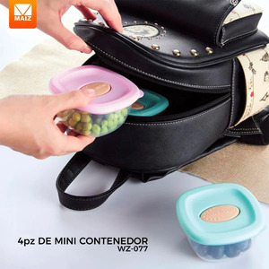 4pcs Mini Tupper <b>Containers</b> Lunch <b>Snack</b> <b>Containers</b> - Assorted Colors - Product Image 3