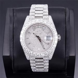 Montre automatique mécanique haut de gamme en moissanite VVS1 pour homme, style hip-hop, certifiée EGL, options or et argent, verre 10m - Product Image 3