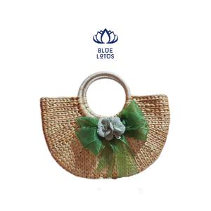 กระเป๋าสานแฮนด์เมดผักตบชวาพระจันทร์ - Product Image 3