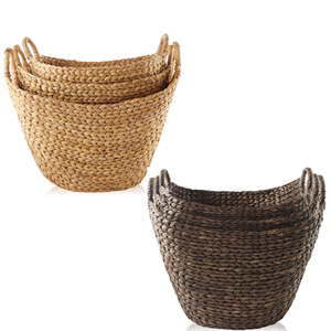 Panier de rangement élégant en forme de bateau en jacinthe d'eau tissé à la main ISLA avec poignées, panier en osier décoratif pour la maison, l'hôtel, vente en gros - Product Image 6