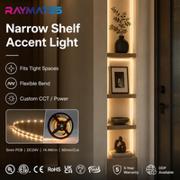Bande lumineuse LED ultra-étroite RAYMATES 5 mm, 120 LED/m, 2700K, 3000K, 4000K, 6500K, bande lumineuse LED flexible pour la maison, DC24V