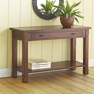 Mesa de consola de madera de estilo tradicional hecha con materiales de primera calidad y acabado elegante para el encanto del hogar rústico - Product Image 3