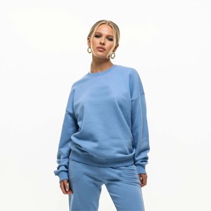 Sudadera azul de mujer de alta calidad con tela suave y ajuste relajado perfecto para el uso diario informal - Product Image 5