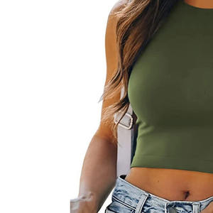 Camisetas sin mangas de algodón 100% ajustadas para mujer, Premium tela de punto de calidad, sublimación de Color sólido para todas las edades - Product Image 3