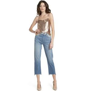 Débardeur en maille d'aluminium rose pour femmes, vente en gros - Product Image 2