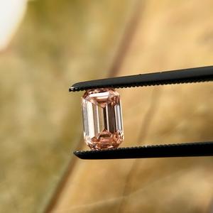 Diamante cultivado en laboratorio VVS rosa vivo de 0,51 quilates corte redondo y Esmeralda para joyería para pendientes colgante o collar - Product Image 6