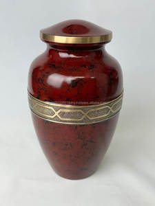 Urnes funéraires en laiton gravées sur mesure, peintes en rouge, pour cendres humaines, meilleure qualité, 10 pouces, fournitures funéraires américaines - Product Image 2
