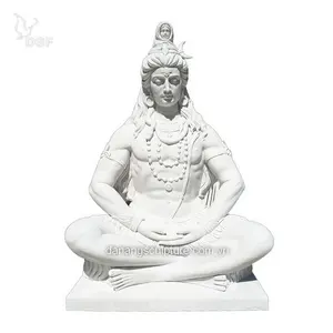 تمثال هنود محفور يدويًا مخصص ، تمثال شيفا كبير ، تمثال هندي من الرخام الأبيض ، تمثال ملك شيفا