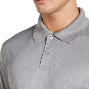Camiseta de golf informal de manga corta para hombre, cuello redondo para Polo en patrón sólido, tela de punto que absorbe la humedad de 200 gramos - Product Image 4