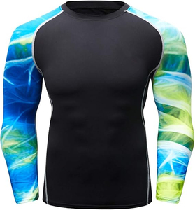 Wholesale Men <b>Compression</b> Gym <b>Shirt</b> Quick Dry Workout Training Running Fitness Athletic Top Polyester Spandex OEM Available - Product Image 1
