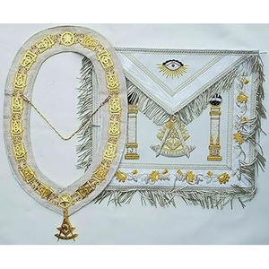 Masonic Regalia Freemasons Bordado a mano Bullion Trabajo Delantal Master Masons Vestido completo - Product Image 4
