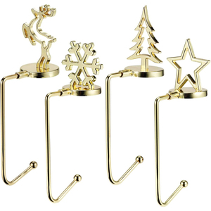 Set of 4 <b>Christmas</b> Decoration Stocking Hanger <b>for</b> Mantel Stocking Hooks Mantle Stocking Holders Hanger <b>for</b> Hot Sale - Product Image 1
