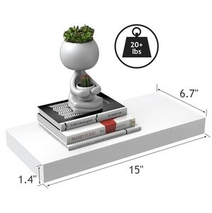 ชั้นไม้ติดผนังแบบลอยตัวทรงสี่เหลี่ยมผืนผ้าชั้นวางของแบบติดผนังสำหรับบ้านโรงแรมห้องนั่งเล่นการตกแต่งห้องครัวทำในอินเดีย - Product Image 3