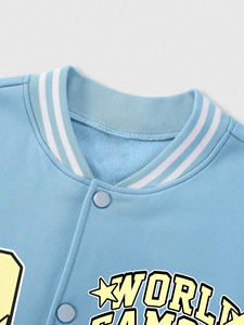 Chaqueta Universitaria Unisex de Corte Clásico con Cierre de Broches, Opción de Bordado Personalizado con Letras, Bordado Personalizado para Equipos Escolares - Product Image 6