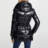 Chaqueta Acolchada Brillante de Alta Calidad al por Mayor, Chaqueta de Invierno Transpirable de Nailon con Estampado de Logotipo Personalizado, Chaqueta Acolchada de Algodón para Mujer