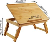 Bureau d'ordinateur portable Mangowood avec pieds pliants, surface inclinable, table de travail, support d'ordinateur portable réglable, plateau de lit pour TV, canapé, étude