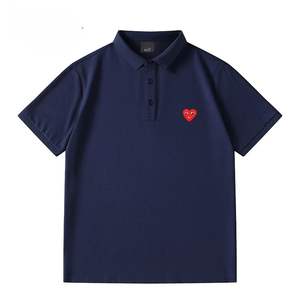 เสื้อโปโลคอวีถักสำหรับผู้ชายเสื้อโปโลผ้าคอตตอนไซส์ใหญ่พิเศษ - Product Image 2