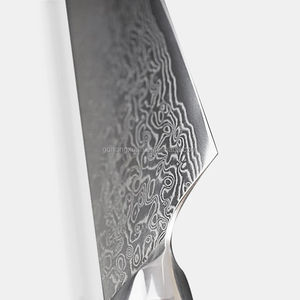 Juego de Cuchillos de Chef de Tres Piezas de Acero al Carbono Premium, Mango de Acero Inoxidable, Hojas de Damasco Hechas a Mano de 33 Capas, Resistentes - Product Image 5