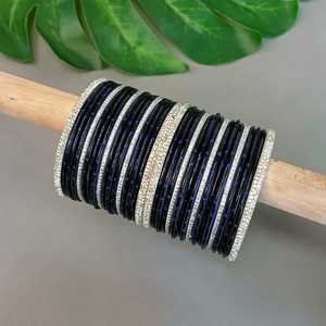 Conjunto de brazalete indio Brazaletes de metal texturizados brillantes Fabricante indio Joyería Cristal Nupcial Brazalete DE BODA Conjunto de joyería India - Product Image 2