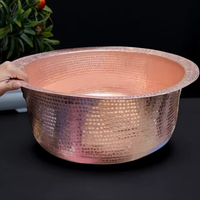 Bol de pédicure de spa écologique en cuivre rond professionnel avec décor de fleurs pour salon à domicile et spa