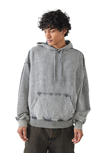 Nueva Sudadera con Capucha de Estilo Moderno, Fabricada en Fábrica con Materiales Frescos, Corte Regular, 100% Algodón, Felpa Francesa, Lavado Ácido, en Venta - Product Image 2