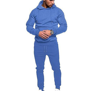 Survêtement en molleton épais pour homme, style streetwear d'hiver, logo personnalisé, 100% coton, col à capuche uni, style décontracté - Product Image 3