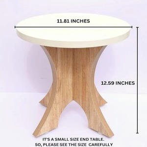 โต๊ะข้างทำจากไม้ทรงกลมสวยงามขนาด12นิ้วสำหรับห้องนั่งเล่นโต๊ะปลายโต๊ะยืนโต๊ะน้ำชาเฟอร์นิเจอร์ในบ้าน - Product Image 4