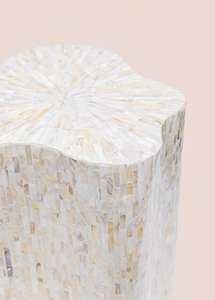 Table d'appoint MOP en nacre, meubles artisanaux, design élégant en mosaïque de coquillages, table d'appoint tendance pour la décoration moderne de la maison - Product Image 3